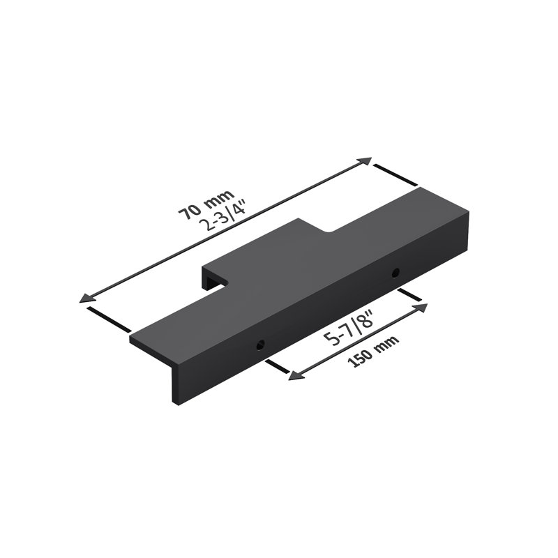 Dowell Kitchen Cabinet Finger Pull, 2.75", Black