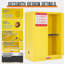 Armoire 30 gallons inflammable, 44 x 18 pouces, acier laminé à froid, tablettes réglables, certifiée OSHA et CE pour usage industriel, commercial, de laboratoire et institutionnel, jaune