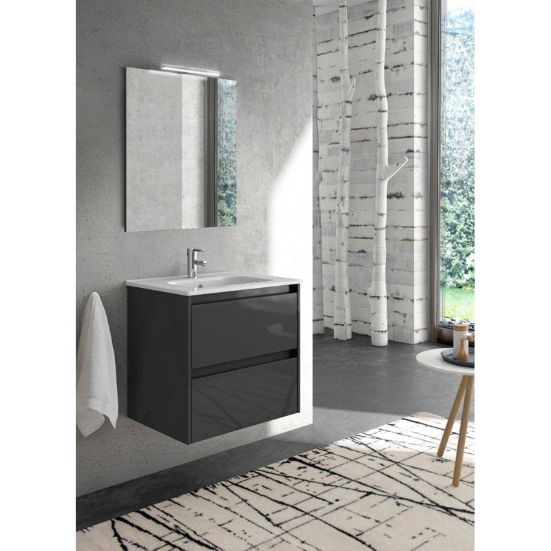 Ensemble de meuble-lavabo simple 24 po Malvina, Anthracite