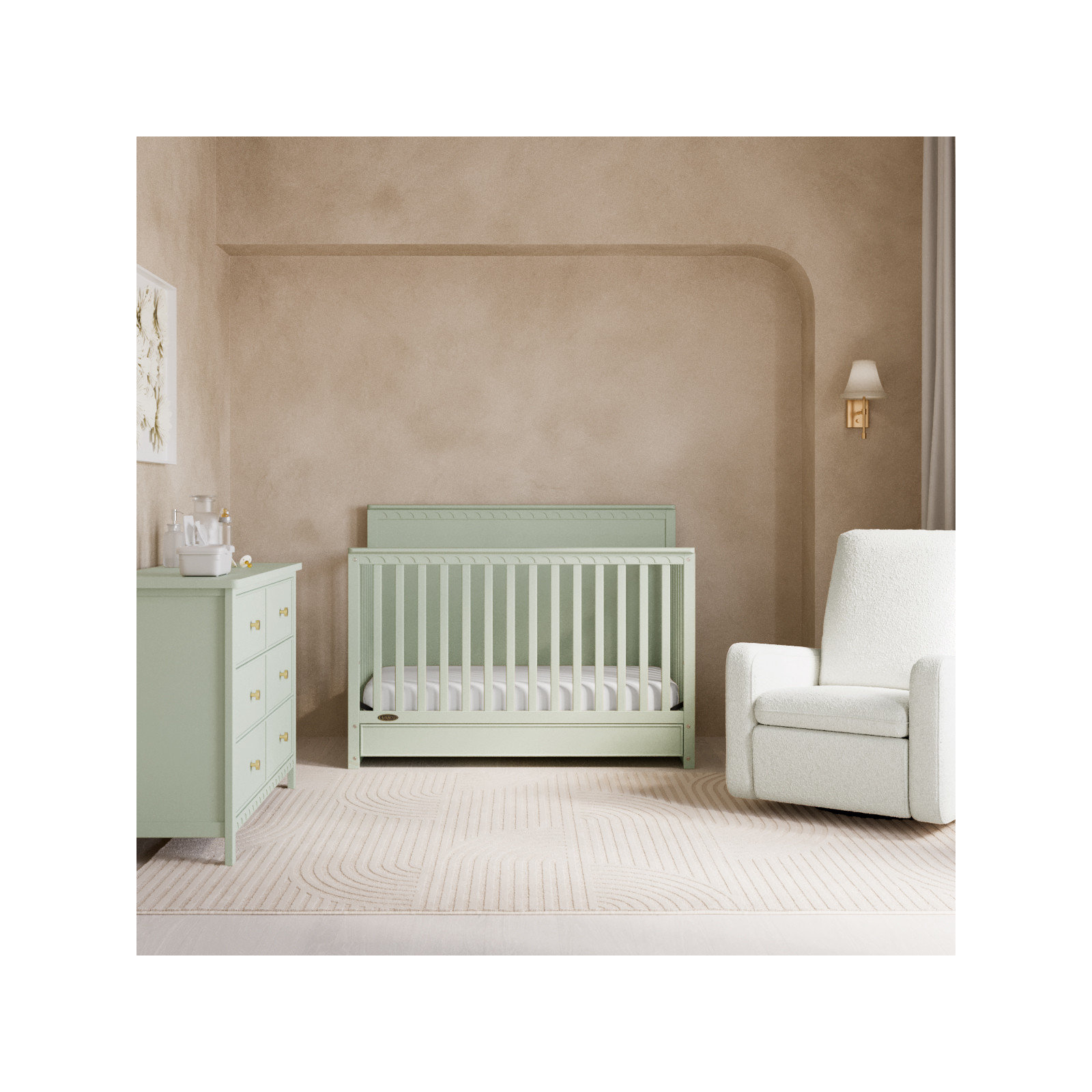 Sasha 6 Drawer Double Dresser, Sage