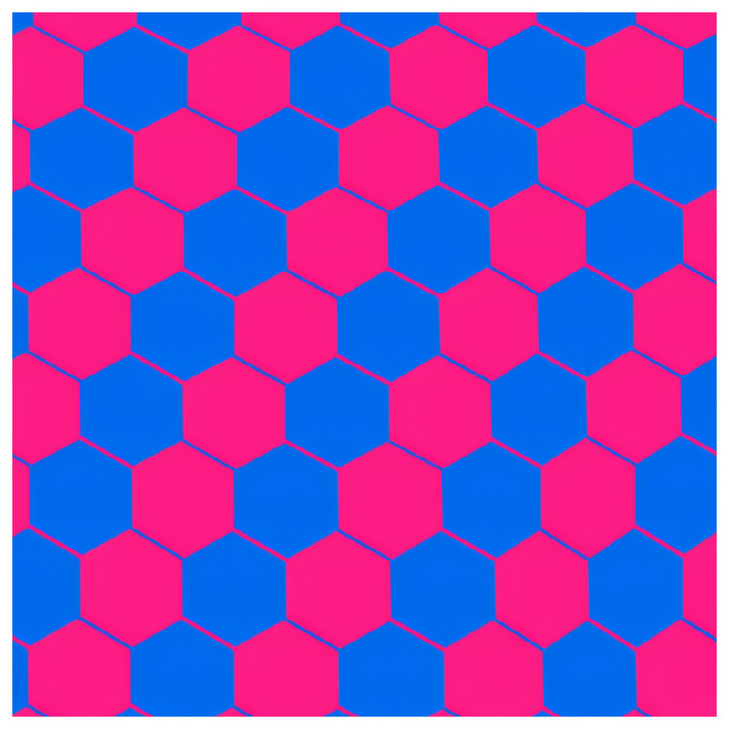 Coussins décoratifs roses et bleus Hexagons, 20 x 20 pouces