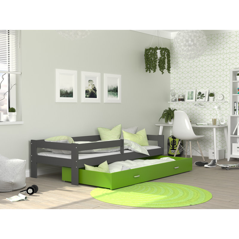 European Toddler (80 x 160cm) Drawer Bed, No, White/Grey