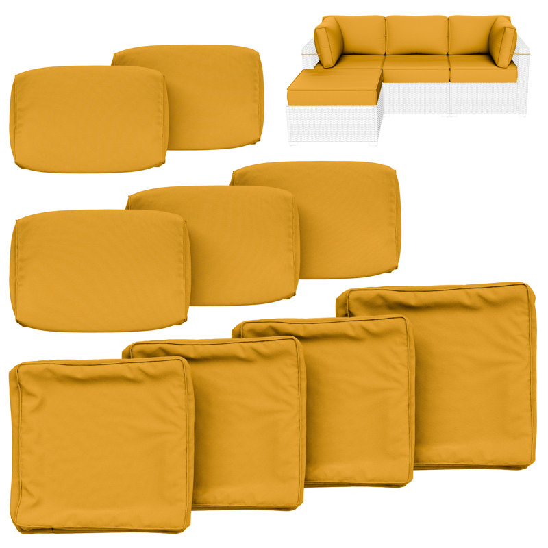 Cartert 9 Pcs Outdoor Cushion Cover Set For 3" Outdoor Cushions And Patio Furniture Cushion Covers,  Only Covers