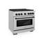 ZLINE Autograph 36 in. Gas Range in DuraSnow® Stainless Steel and Matte Black Accents-2094719260