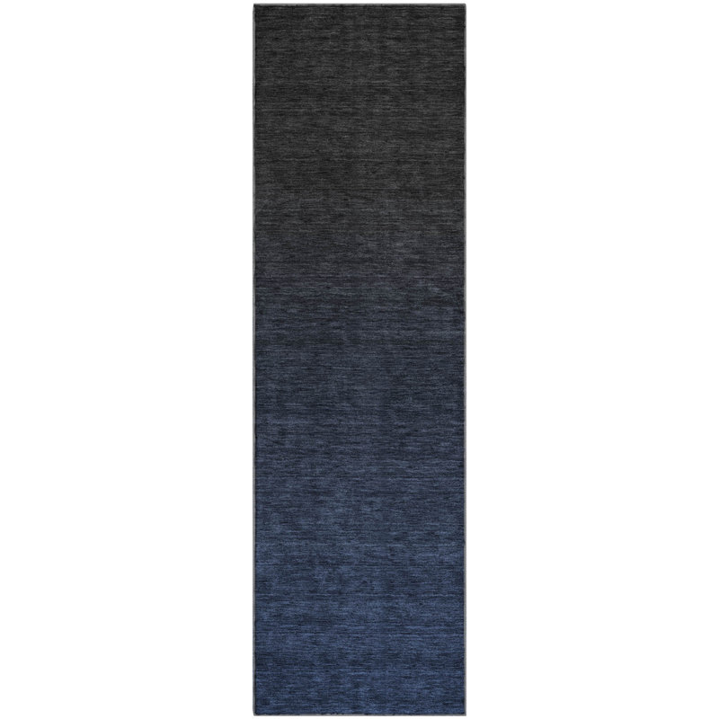 Premium Machine Washable Prisco Navy Rug, Runner 2'3" x 7'6"