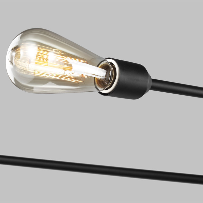 Lustre linéaire moderne Spoutnik 5 lumières Allman, Noir minuit