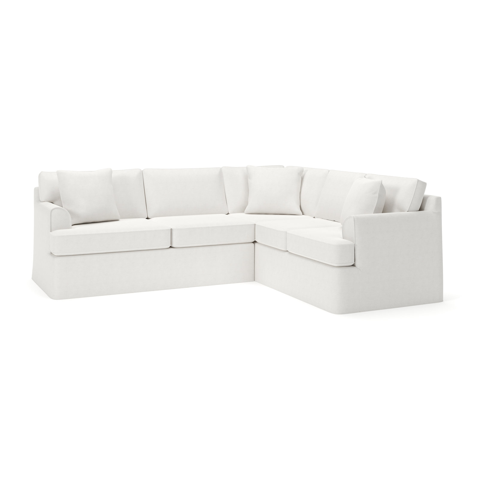 Conradina Slipcovered L-Sectional, Nomad Snow Crypton® Chenille, Right Hand Facing