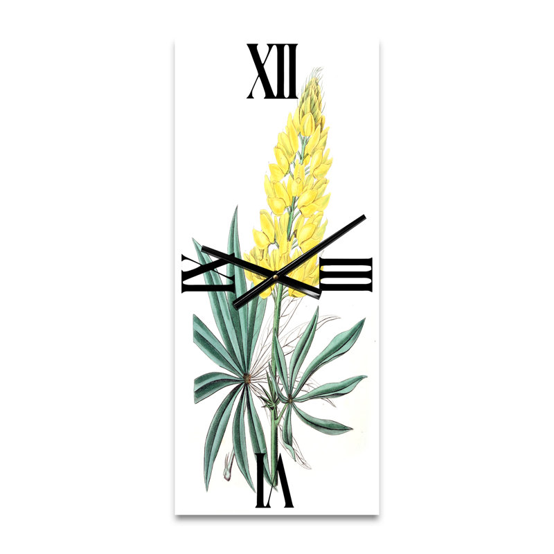 Horloge murale rétro - fleur jaune I, Petit