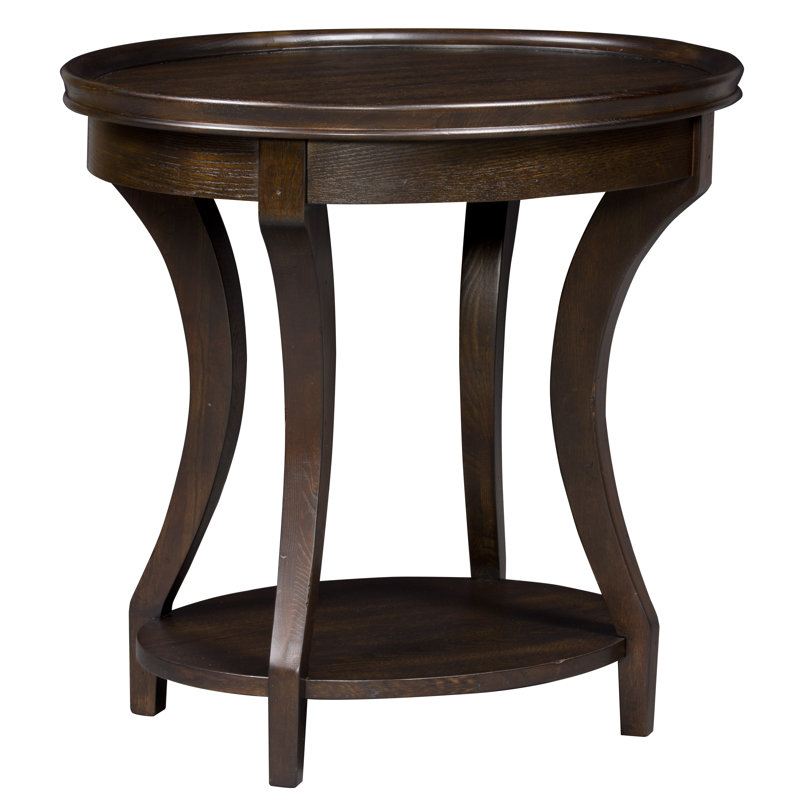 Solid Wood Tray Top End Table, Graphite