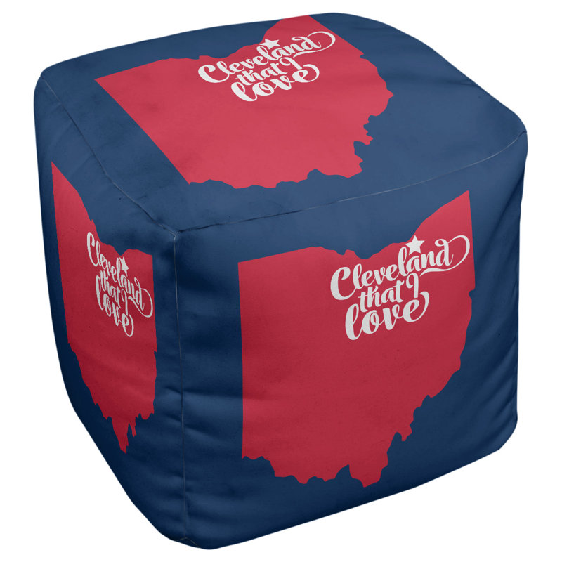 Repose-pieds cube cleveland ohio, Bleu / Rouge