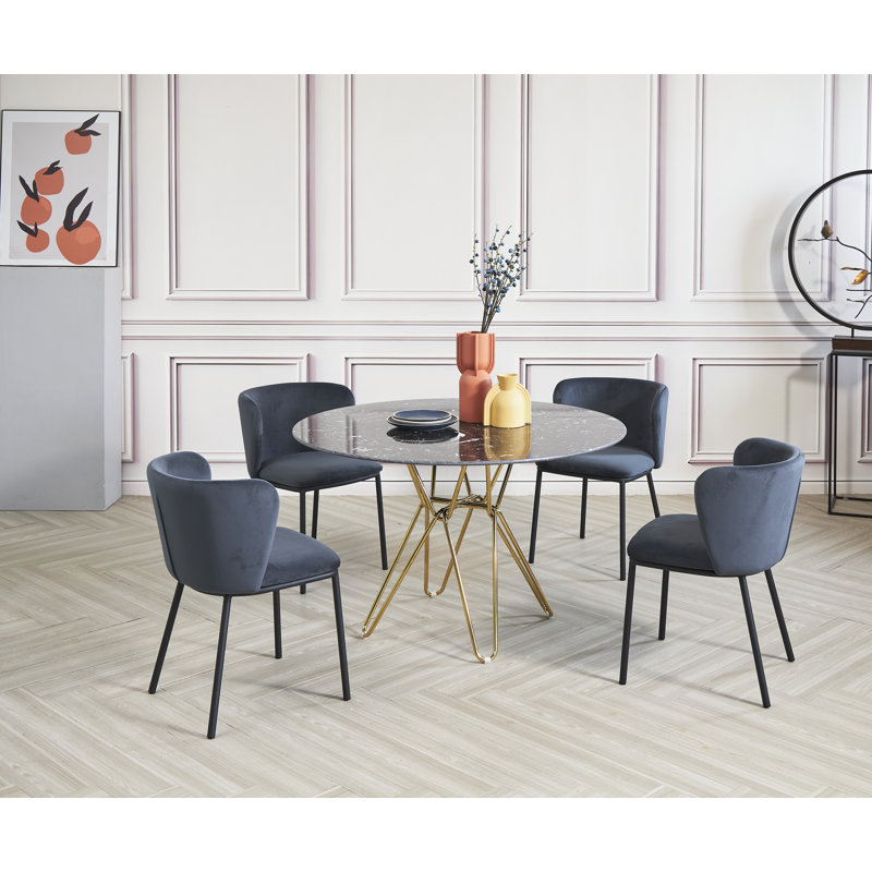 Montalto 48cm H Linen Upholstered Side Chair, Grey