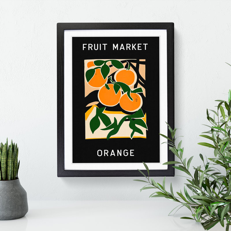 Orange Fruit Market Exhibition Vol.5 - Single Picture Frame Print on Wood, 34cm H x 25cm W x 2cm D
