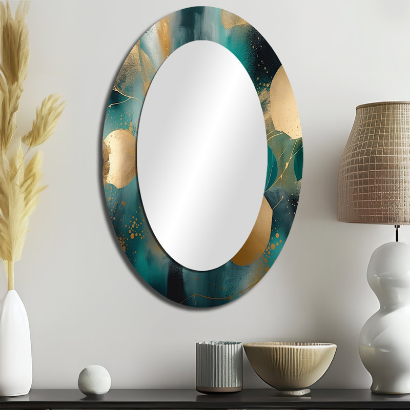 Miroir mural vert et or vert, 36 po x 24 po