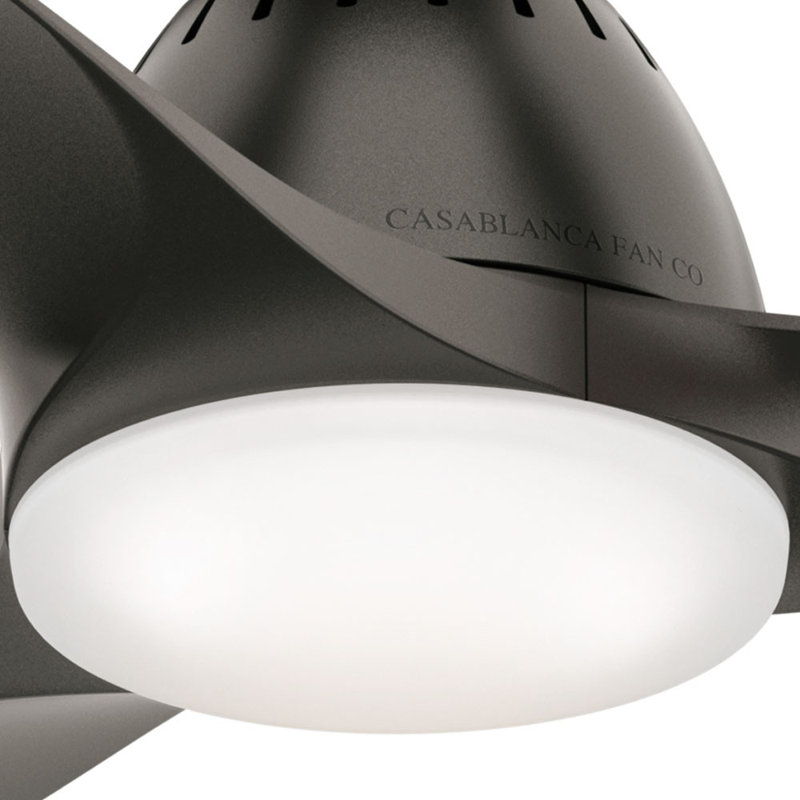 52" Wisp  3 - Blade LED Standard Ceiling Fan with Remote Control and Light Kit Included, Bronze/Noble Bronze