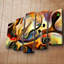 Superbe ensemble de 5 peintures sur toile 100% suède, taille totale: 41,3 po x 27,6 po | 100% cadre en bois, épaisseur: 1,2 po | Idéal pour le salon, la chambre à coucher, le bureau et les œuvres d'art accrocheuses