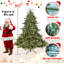 Arbre de Noël 6 pi pleine forme avec 500 lumières UL - branches mixtes PE / PVC, 1763 pointes, base large pour les espaces spacieux, structure à charnières, support en métal stable-1941320303