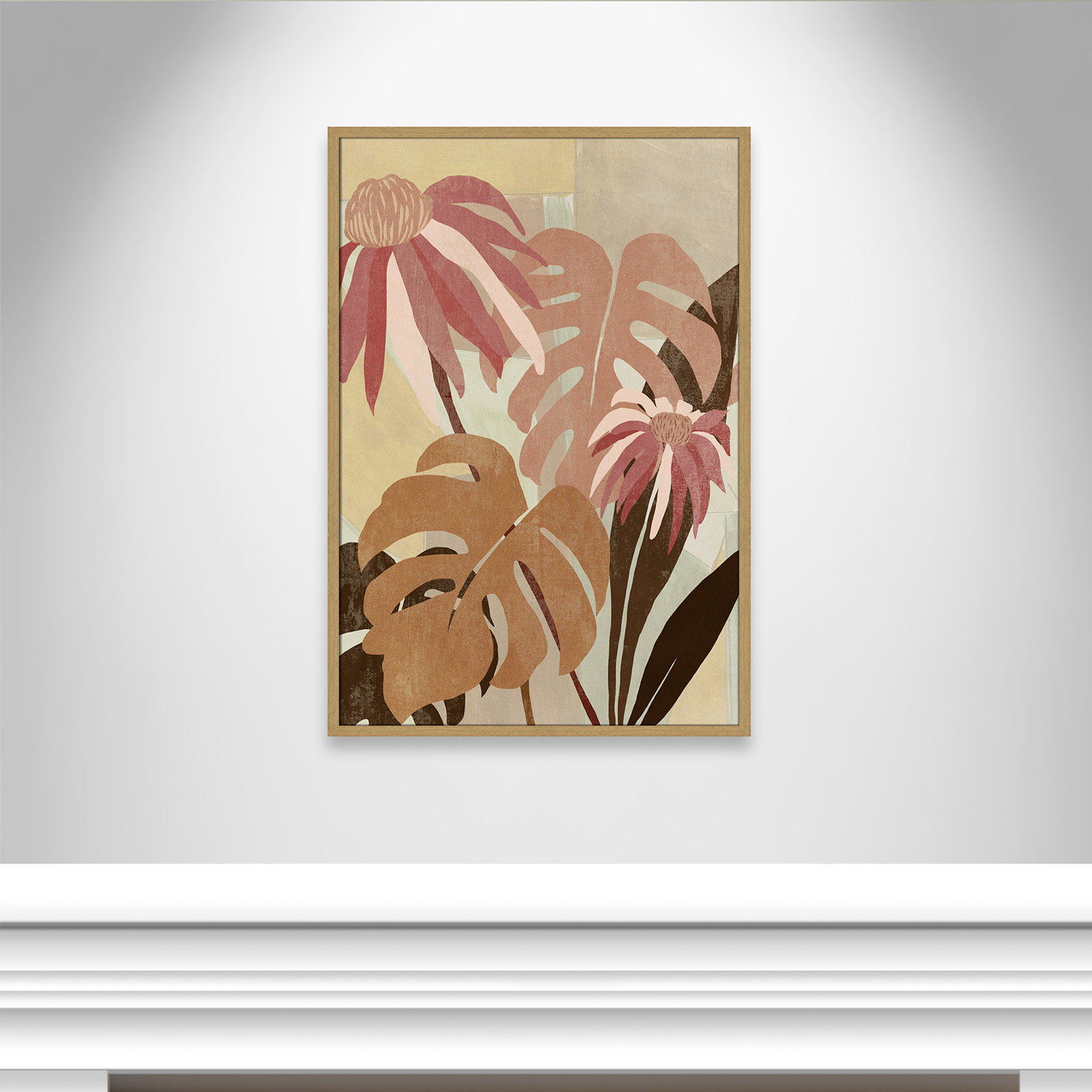 Hot Tropics II by Asia Jensen, 29.5" W x 41.5" H, Natural Wood Grain
