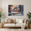 «Thanksgiving Cozy chalet», art mural en métal gris