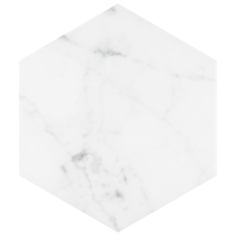 Classico Carrara 7" x 8" Porcelain Marble Look Wall & Floor Tile