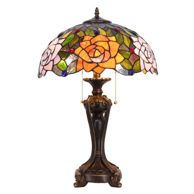 Lampe de table en verre teinté Tiffany