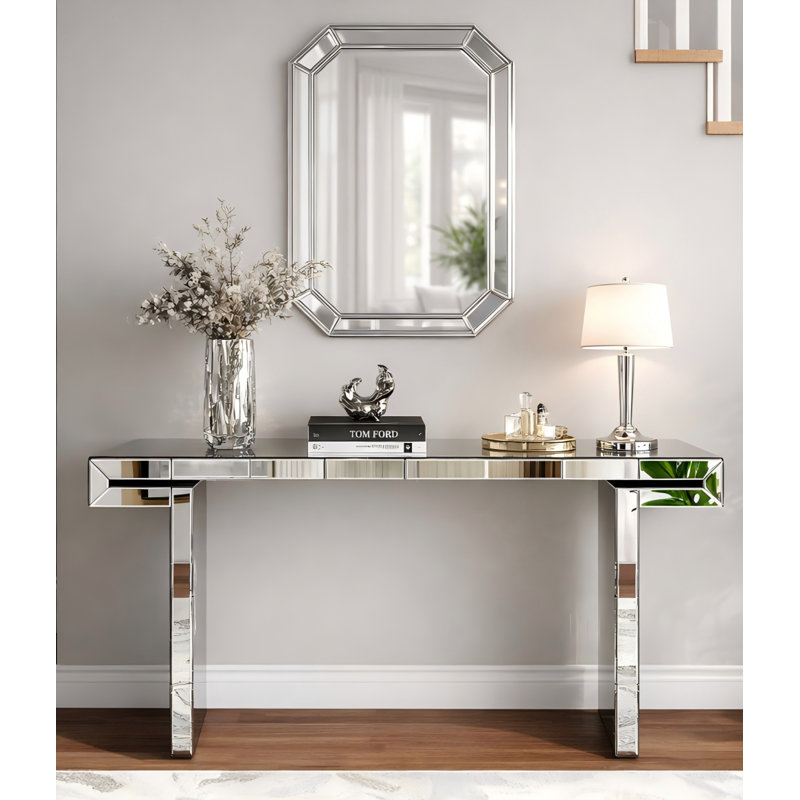 Console de 60 po - Table d'entrée en miroir avec finition résistante aux égratignures