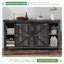 Buffet Dreavyn 60 po avec portes coulissantes de style grange et tiroirs, noir-652519691