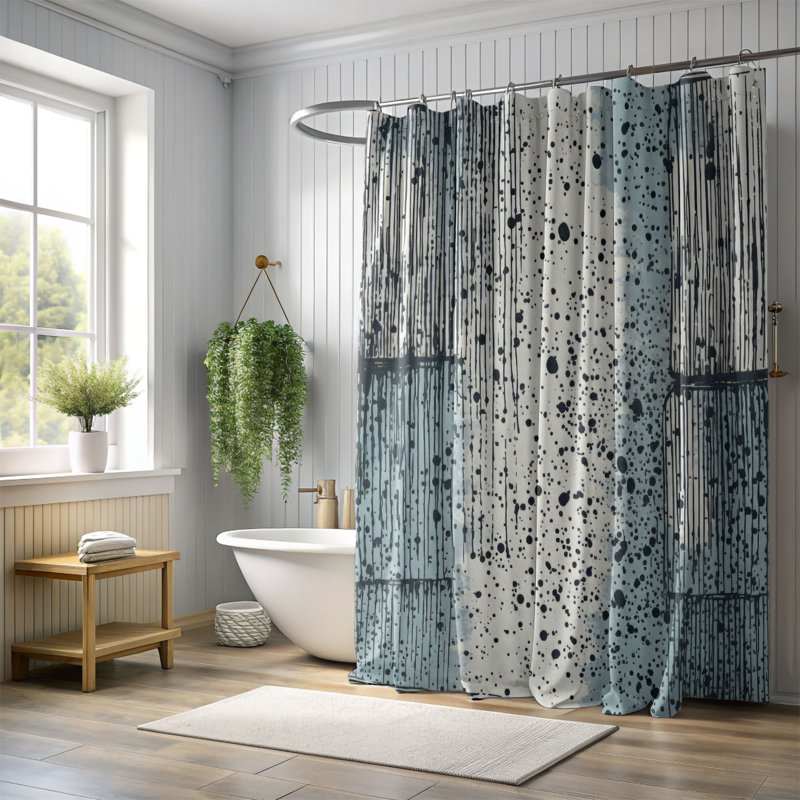 Rideau de douche Watercolor Rain Art - Premium, H 74 po x l 71 po