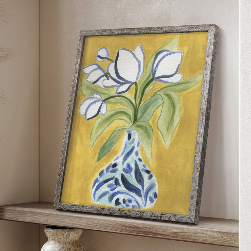 Vase de tulipes II, reproduction encadrée - bois massif, H 30 po x l 24 po