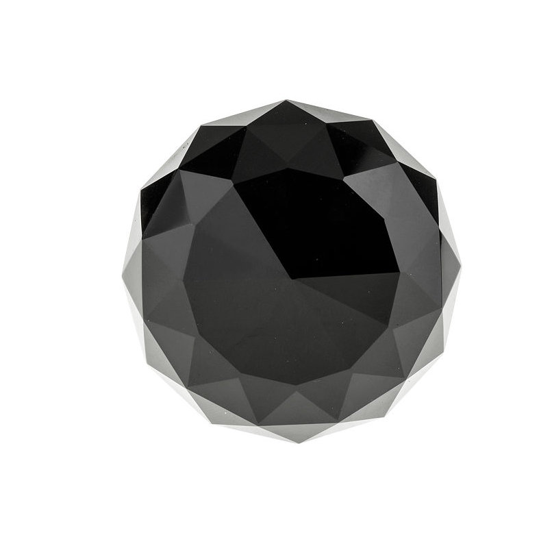 Poignée ronde de 2 po de diamètre, Noir/chrome