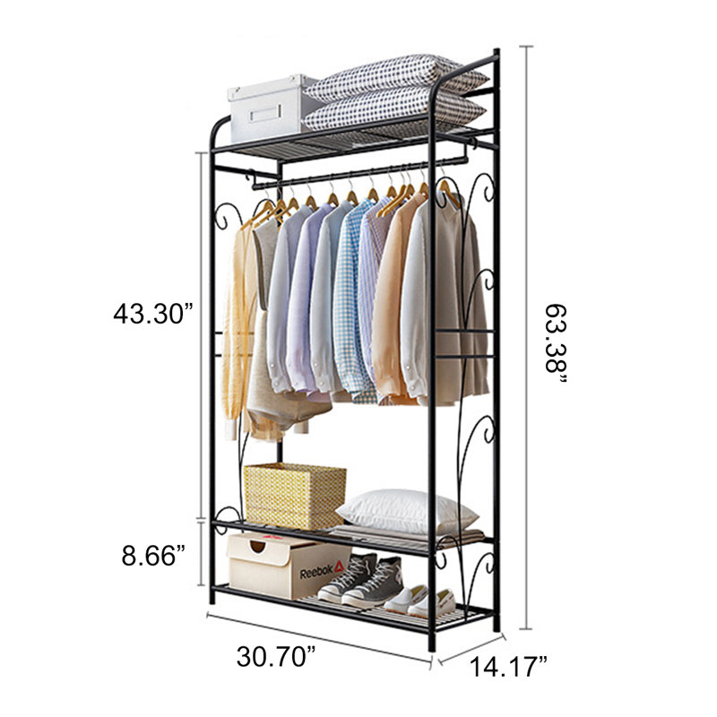 30.7'' Metal Clothing Rack, Black