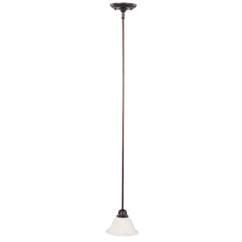 Maplewood 1 - Light Marble/Pewter Single Pendant, Marble/Oil Rubbed Bronze