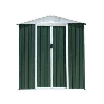 6Ftx4ft Outdoor Storage Shed For Garden Tools With Aluminum Alloy Frame, Sliding Door, Apex Roof, High - Strength Galvanized Steel, Corrosion , Ideal Furniture