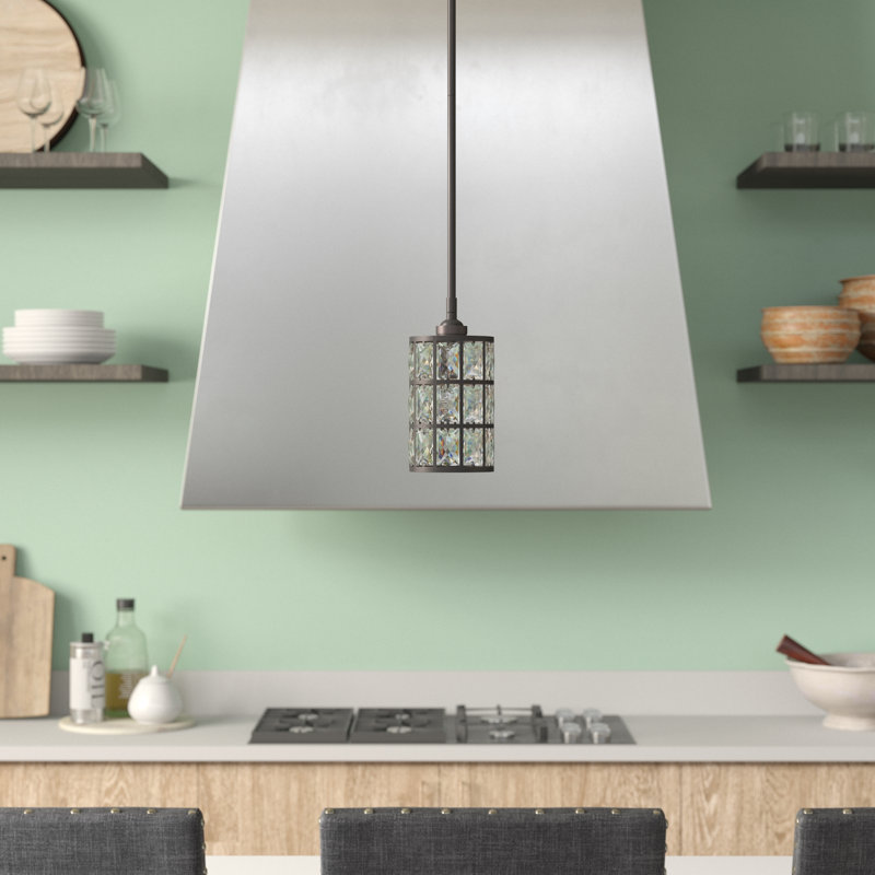 Luminaire suspendu cylindrique 1 lumière, Bronze occidental