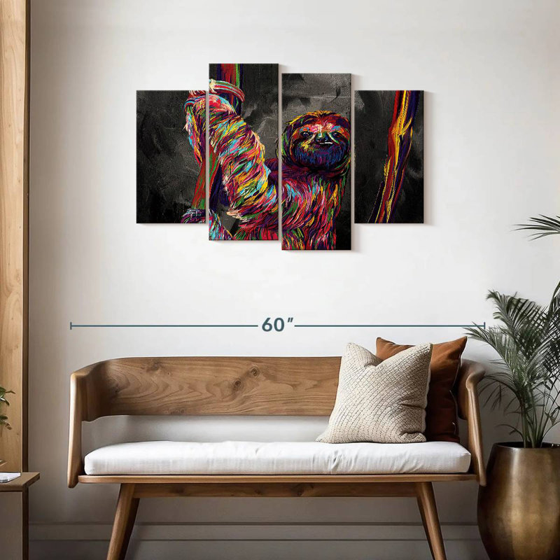Brampt Sloth Abstract Color, 27" H x 43" W