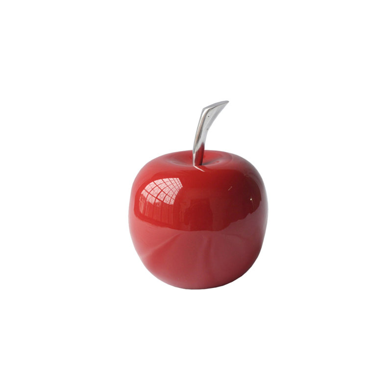 Sculpture de table Gennoviva, H 6 po x l 4,5 po x P 4,5 po, Argent / rouge
