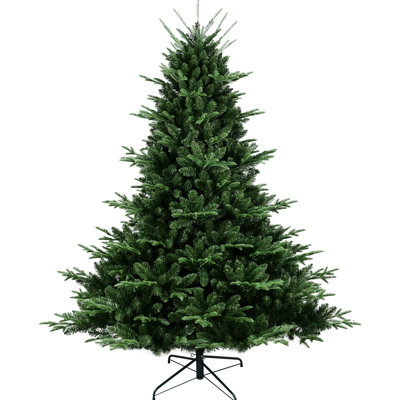9ft Full - Shaped Christmas Tree, 3451 Lifelike Pe/ , Wide Base For Large Areas, Hinged Branches Fast Decorating, Metal Stand Tree With Design Stunning Display, Structure Simplifies Setup,
