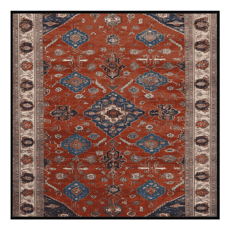 Machine Washable Persian Brown Area Rug, Square 8'