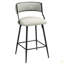 ENSEMBLE DE 2 tabourets de bar à hauteur de comptoir de 26 po avec couvercle en polyuréthane et tabouret de bar pour îlot de cuisine avec base thermolaquée et repose-pieds-386110295