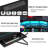Berlanga Gaming Desk with Power Outlet & Led Strip, Large Wing-Shaped Computer Desk with Monitor Stand-1070146353