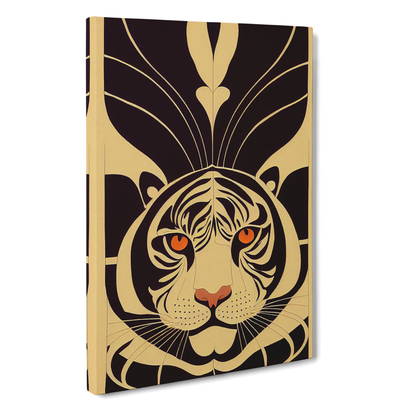 XC1022-4668X Tiger Art Deco - Wrapped Canvas Print, 76cm H x 50cm W x 3cm D