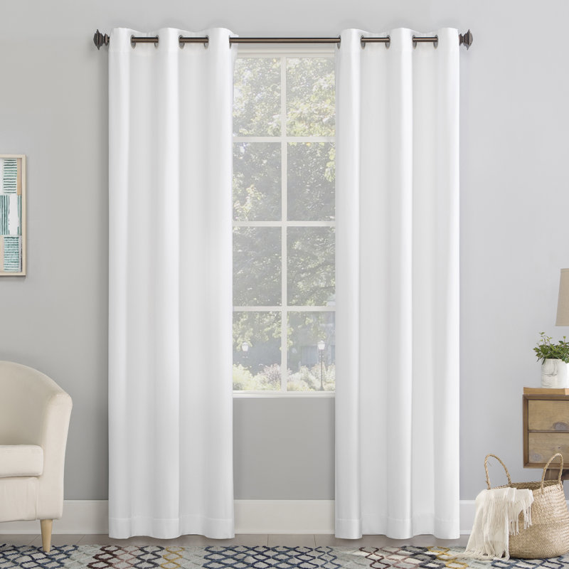 Panneau de rideau obscurcissant avec œillets Coel, Blanc, l 40 po x L 63 po