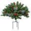Piquet de jardin givré pommes de pin et baies de Noël