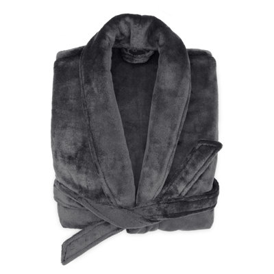 Velour Unisex Mid-Calf Bathrobe with Pockets