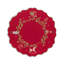 Villeroy & Boch Keepsake Ornaments, napperons ronds en velours brodé, lot de 4, rouge - 38 cm x 38 cm