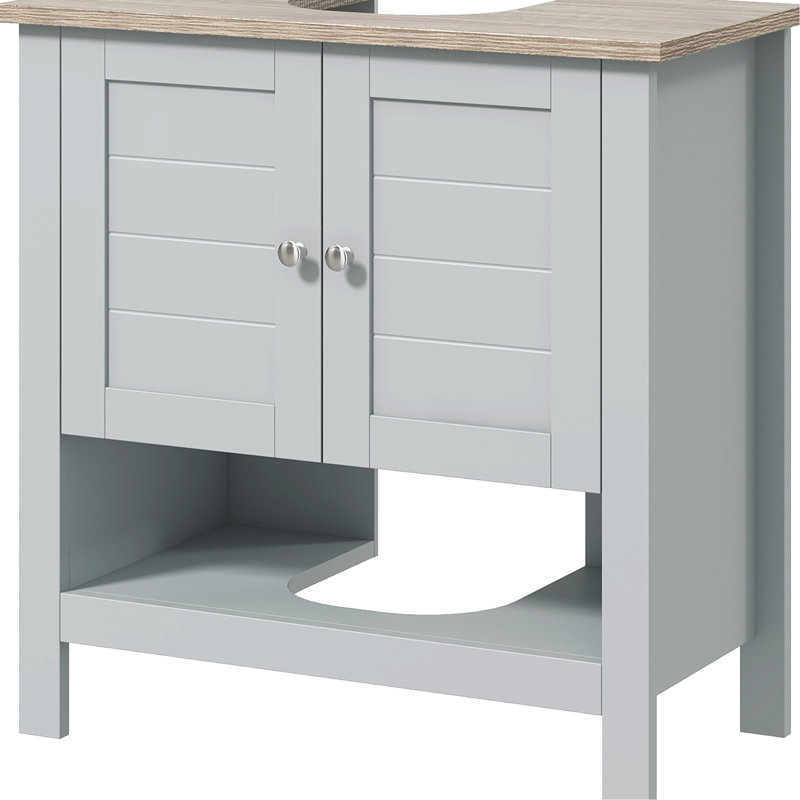Bathroom Vanity Under Sink, Grey, Adjustable Shelf For Space Saving Storage Sink Dresser, Cabinet With Shelf, Grey