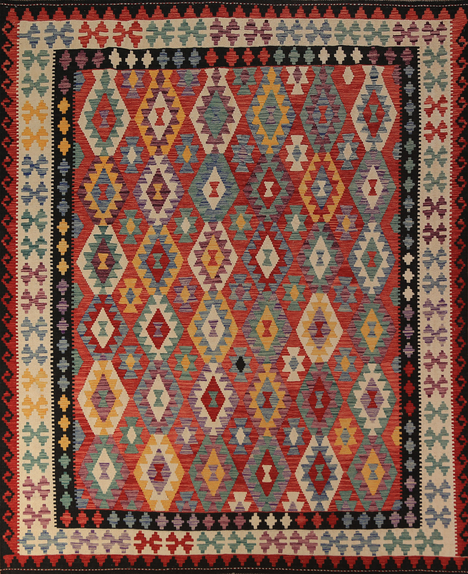 8x9 Rug Dakota Fields All-Over Trellis Wool Kilim Oriental Area Rug 8x9 ...