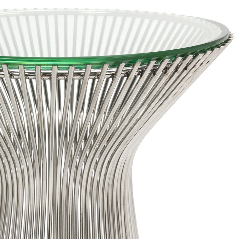 Table de bout Mainio Mid-Century, H 18 po x l 15,25 po x P 15,25 po, Blanc