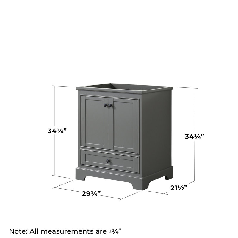 Base de meuble-lavabo simple 29,25 po Deborah, Gris foncé / noir mat