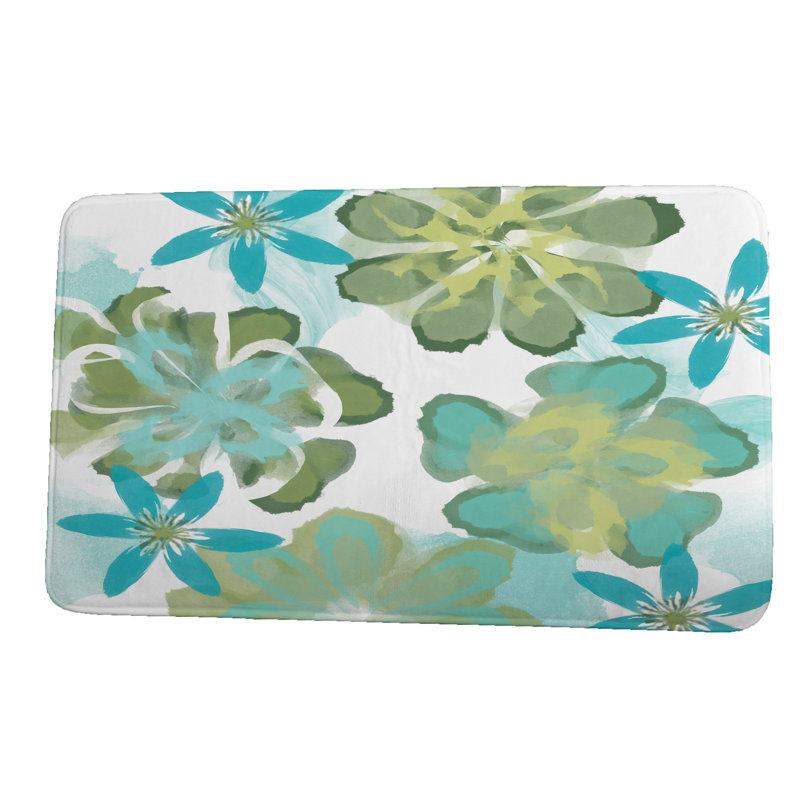 Lozoya Non-Slip Bath Mat, 17" W x 24" L, Green