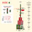 Arbre à chat de Noël pour grands chats adultes, tour de chat à hauteur réglable du sol au plafond de 83 à 108 po avec 3 grands condos, hamac confortable, poteaux à griffer épais, rouge / vert